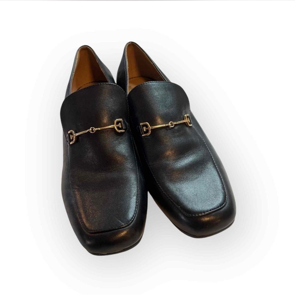 Sam Edelman Black Loafers with Gold Accent